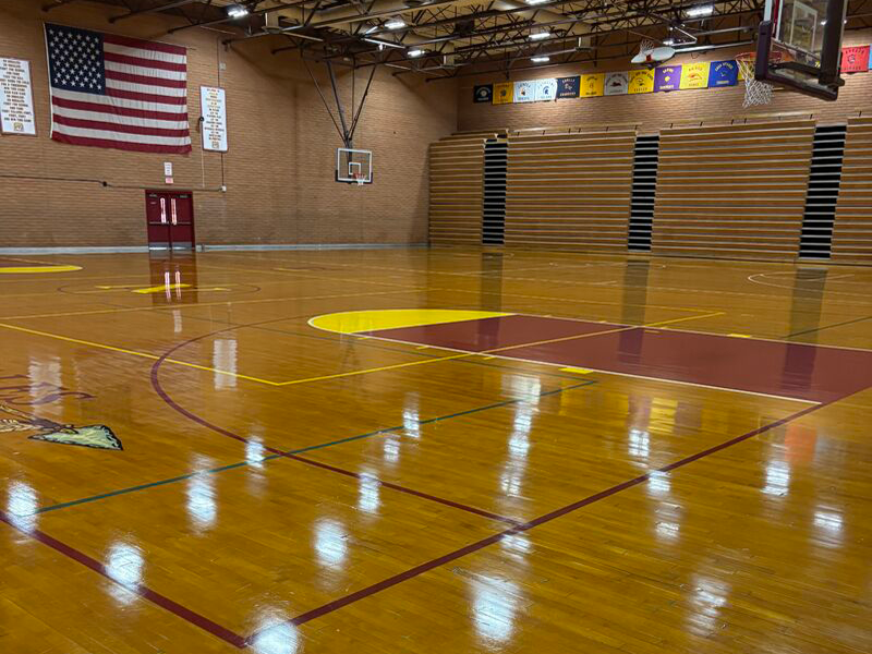 shiny gymnasium floor